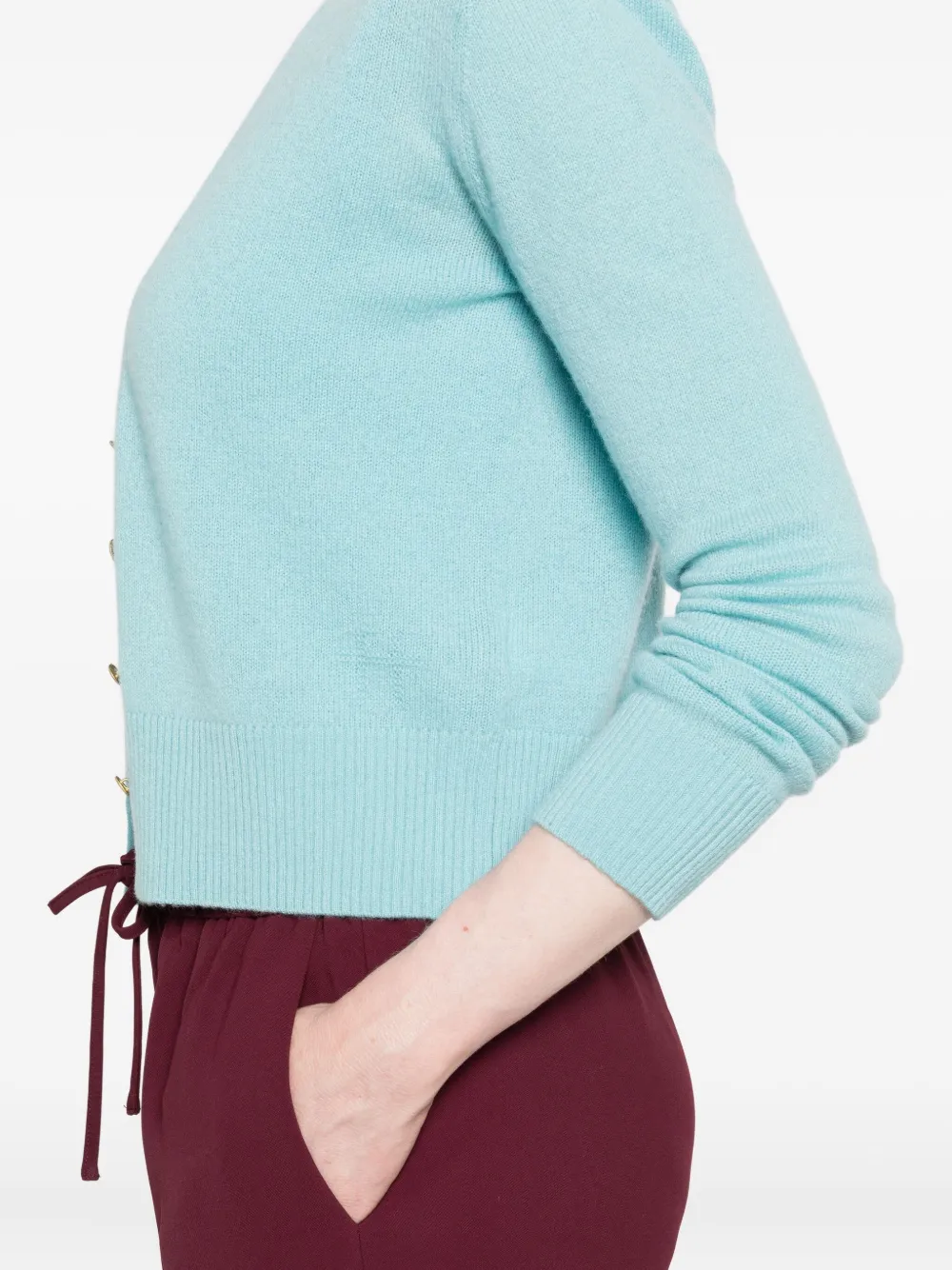 Forte V-neck cardigan Blauw