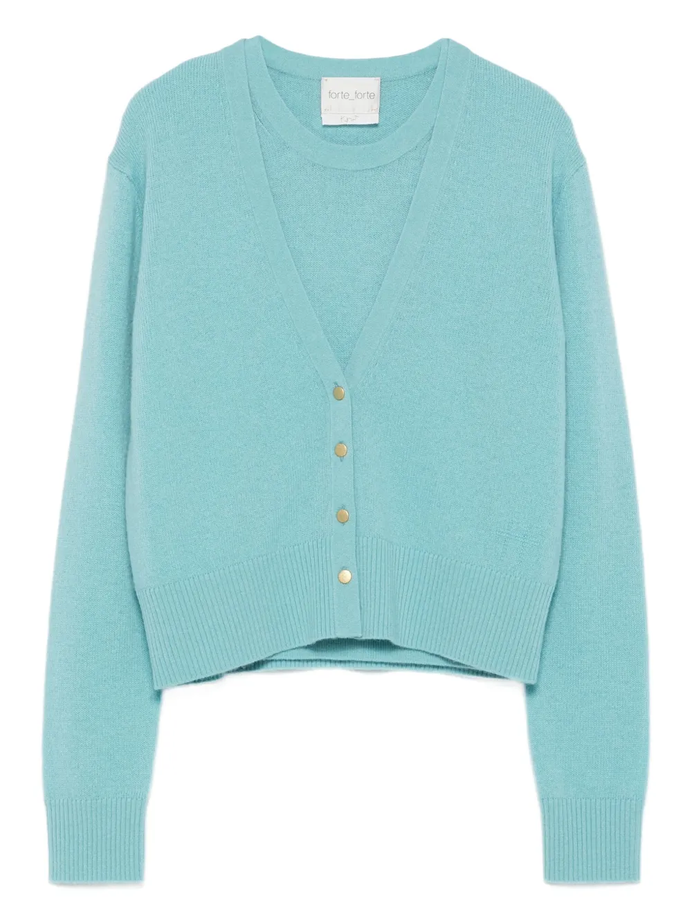 Forte V-neck cardigan Blauw