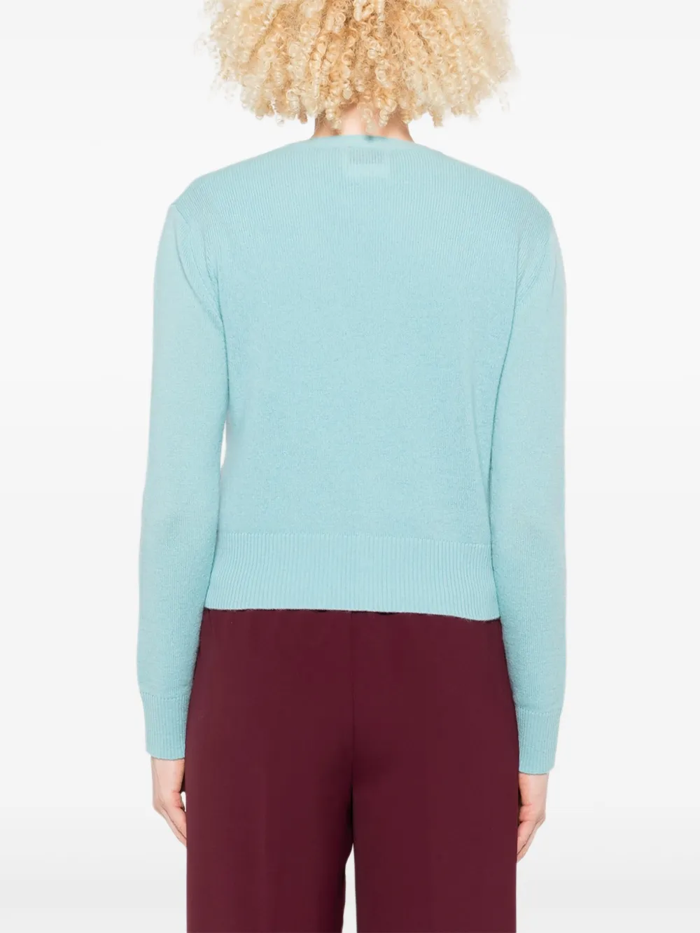 Forte V-neck cardigan Blauw