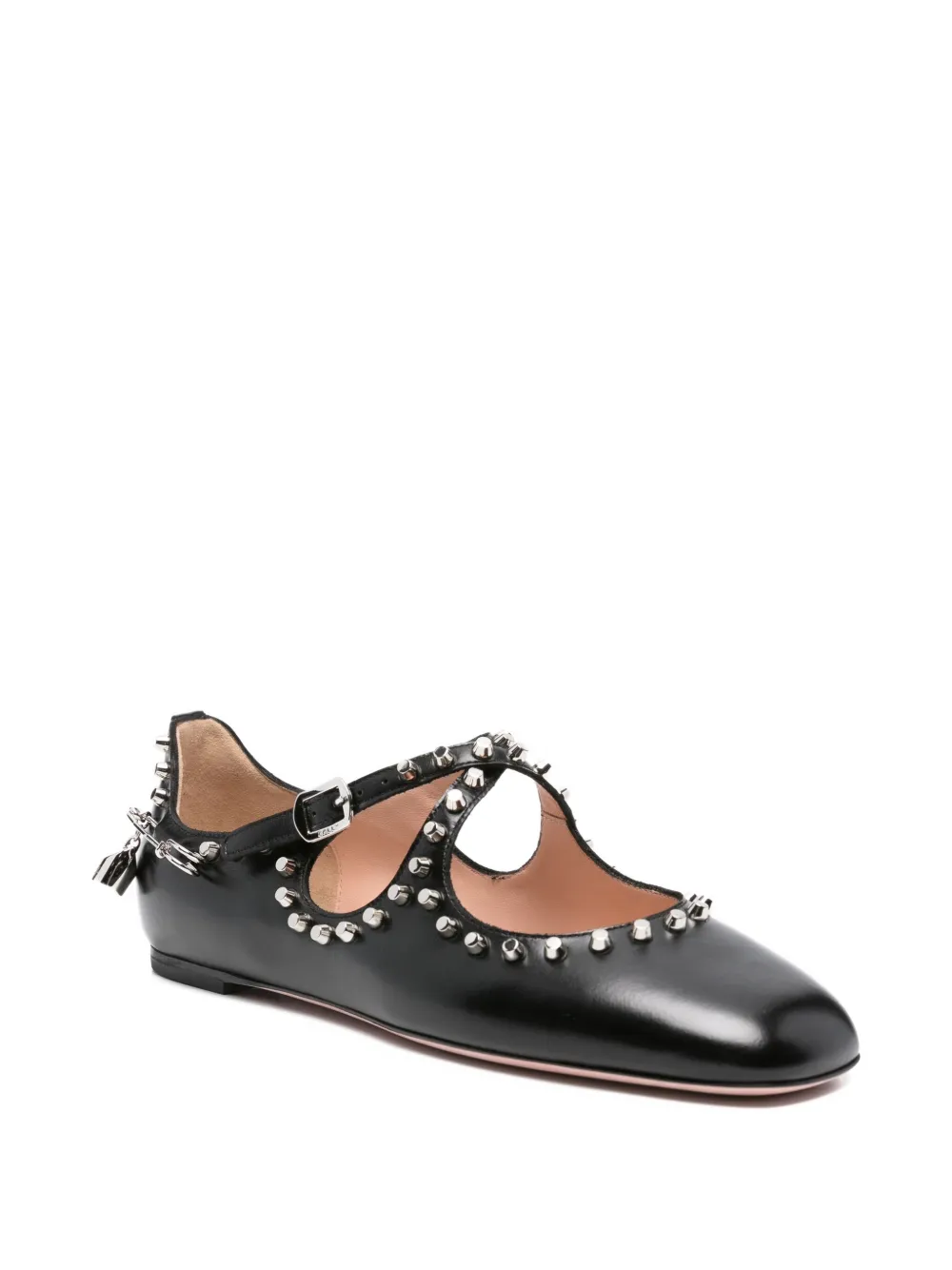 Bally rina studded buckle flats - Zwart