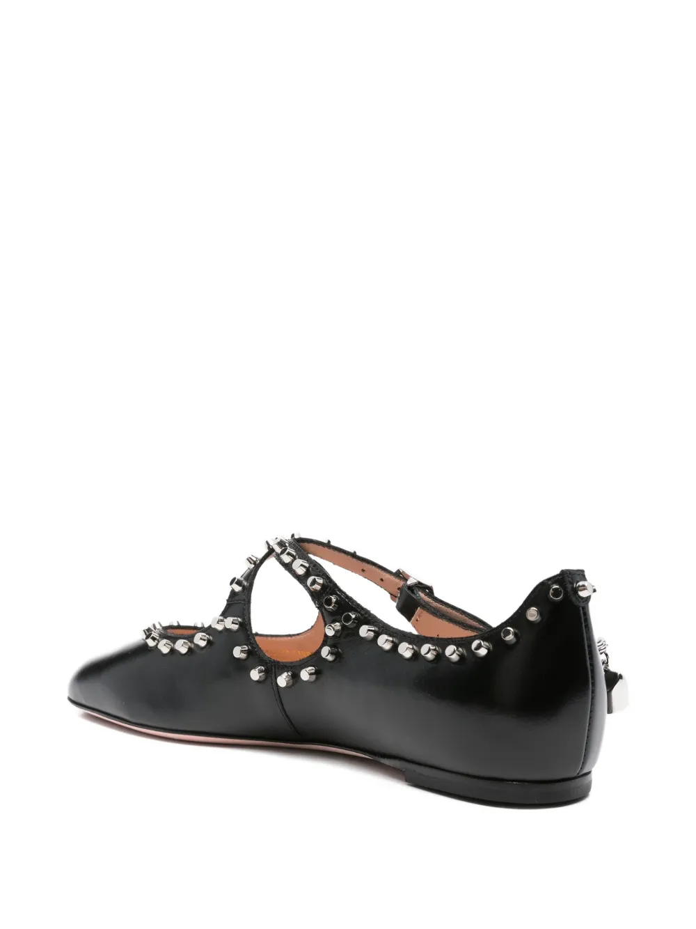 Bally Rina Studded Buckle Flats In Black