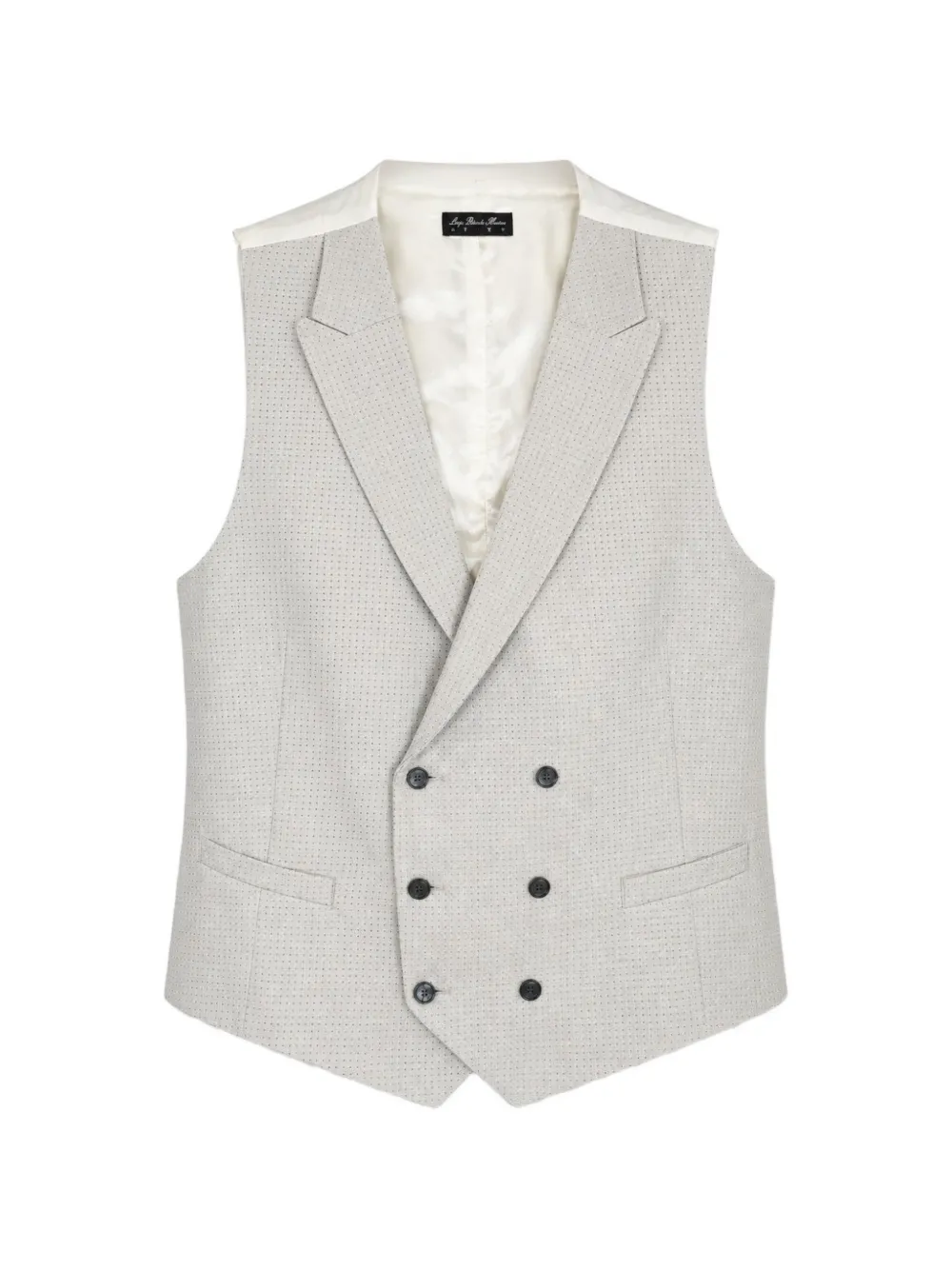 LUIGI BIANCHI MANTOVA double-breasted micro-pattern waistcoat - Grigio