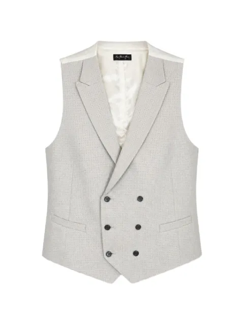 LUIGI BIANCHI MANTOVA double-breasted micro-pattern waistcoat