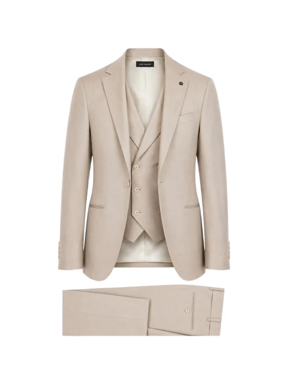 LUIGI BIANCHI MANTOVA single-breasted suit (set of three) - Toni neutri