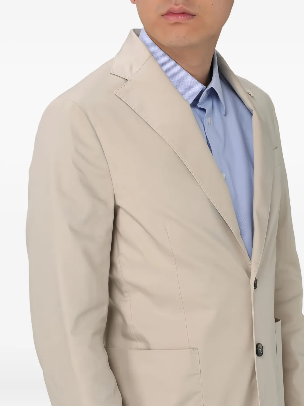 Manuel Ritz Two-button Patch-pocket Blazer In Neutral