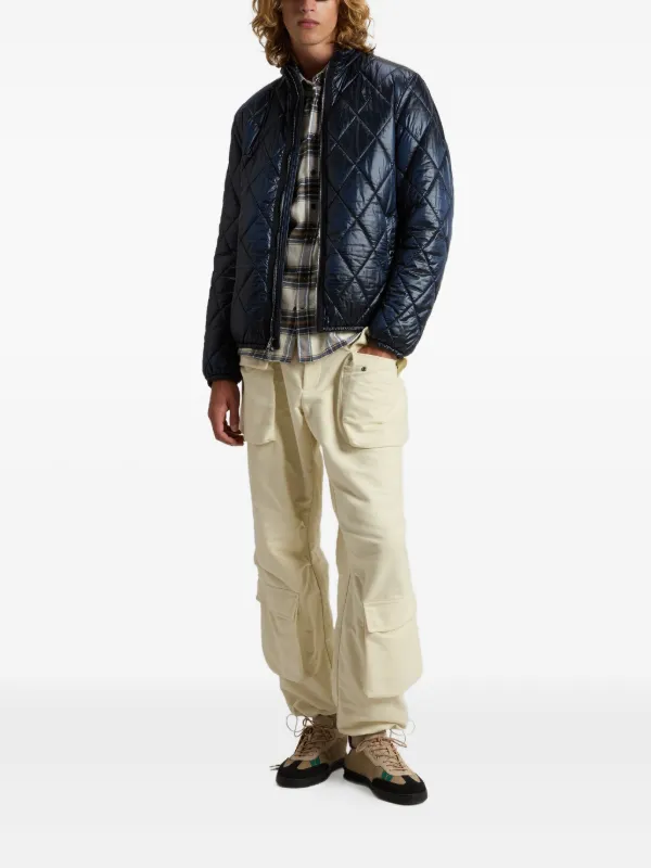 Woolrich diamond-quilted zip-front Jacket | Blue | FARFETCH RO