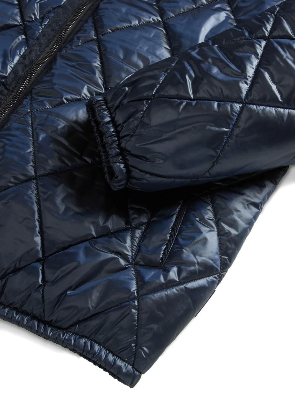 Woolrich Diamond-quilted Zip-front Jacket In Blue