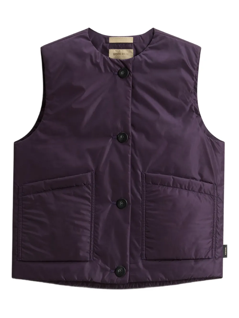 button-fastening quilted vest