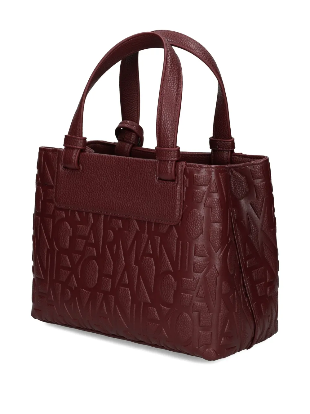 Armani Exchange debossed-logo plaque tote bag - Rood