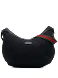 Gucci Pre-Owned 2016-2025 Medium GG Canvas Web Half Moon crossbody bag - Black