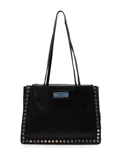 Prada Pre-Owned 2010-2025 Glace Calf Studded Etiquette tote bag