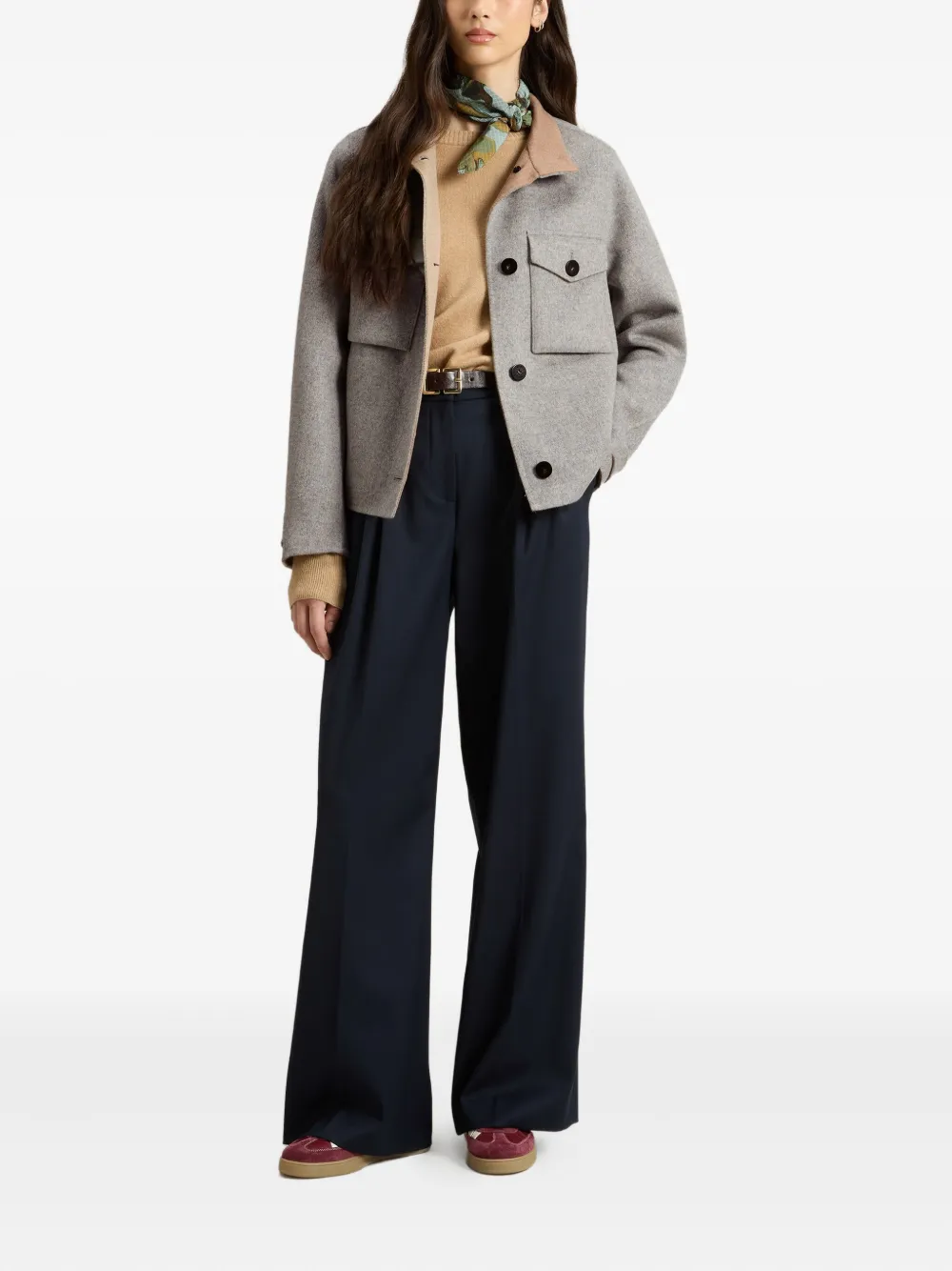Woolrich Jack met klepzak en lange mouwen Grijs