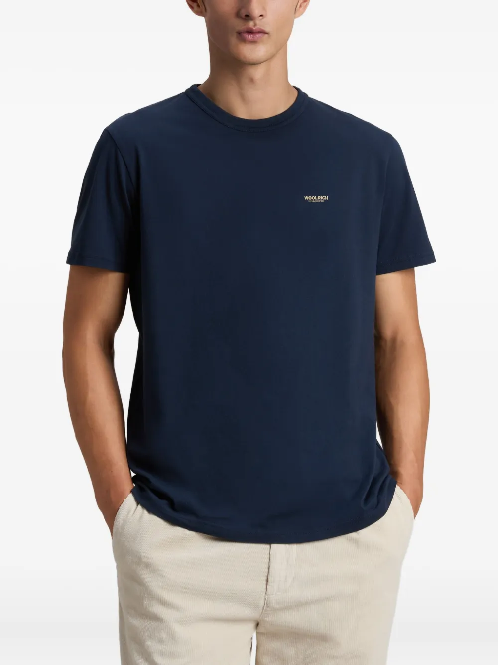 Woolrich Katoenen T-shirt met geborduurd logo Blauw