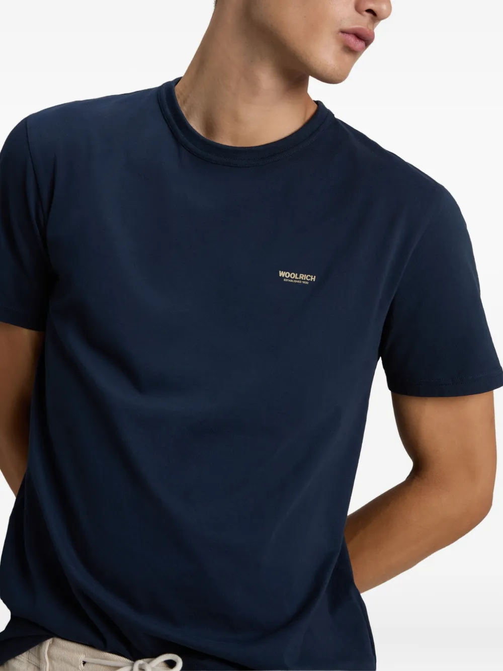 Woolrich Katoenen T-shirt met geborduurd logo Blauw