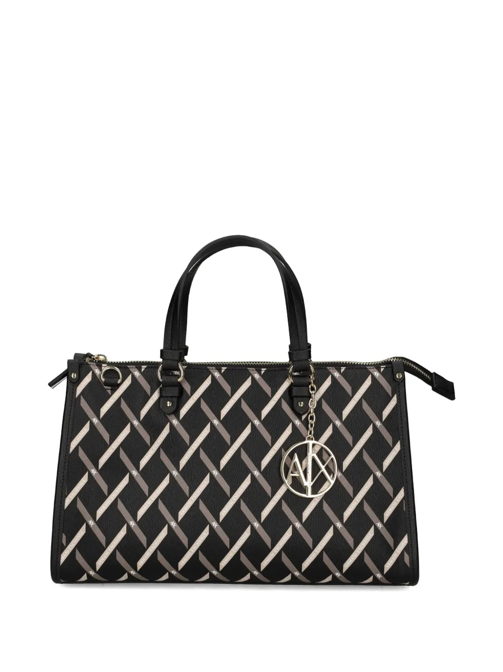 Armani Exchange Gynger shopper met handvat en monogram - Zwart