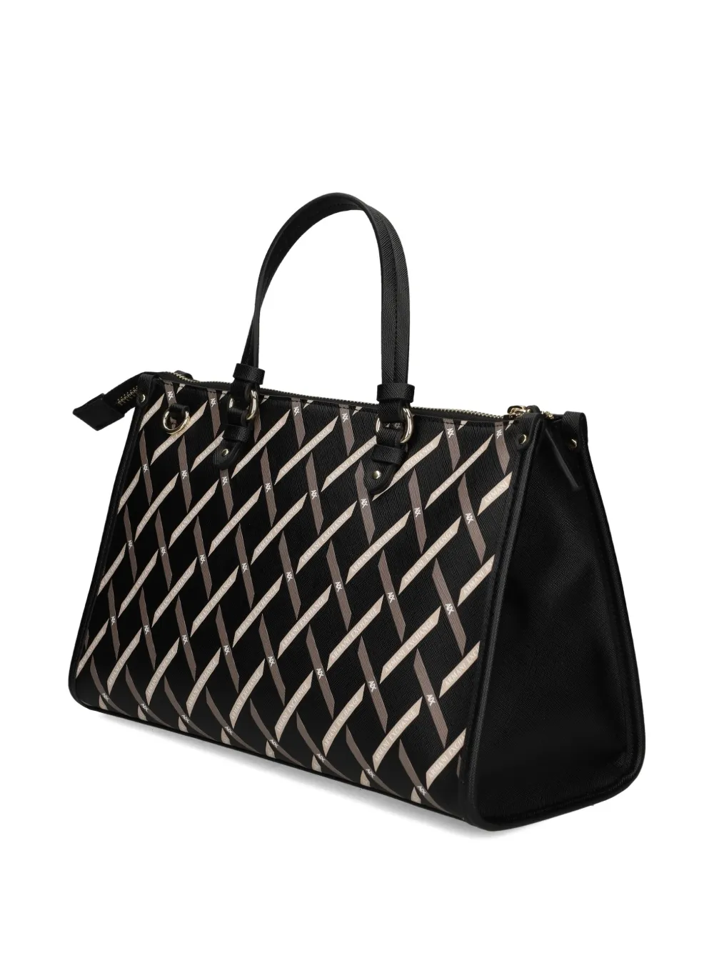Armani Exchange Gynger shopper met handvat en monogram Zwart