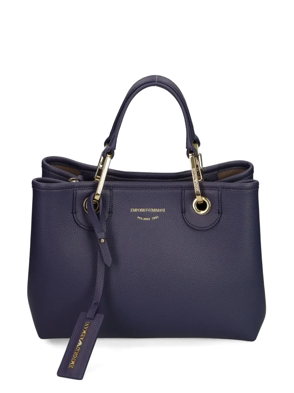 Emporio Armani double-handle gold-tone tote bag Blauw