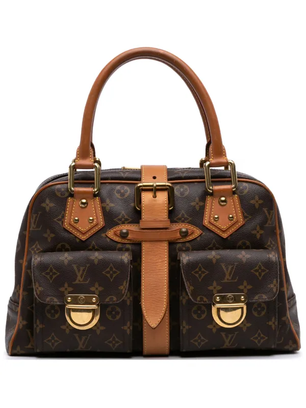 【良品】ルイ・ヴィトン（モノグラム）マンハッタンPM　メンズ　レディース 美品】VUITTON ハンドバック マンハッタンPM モノグラム ロック