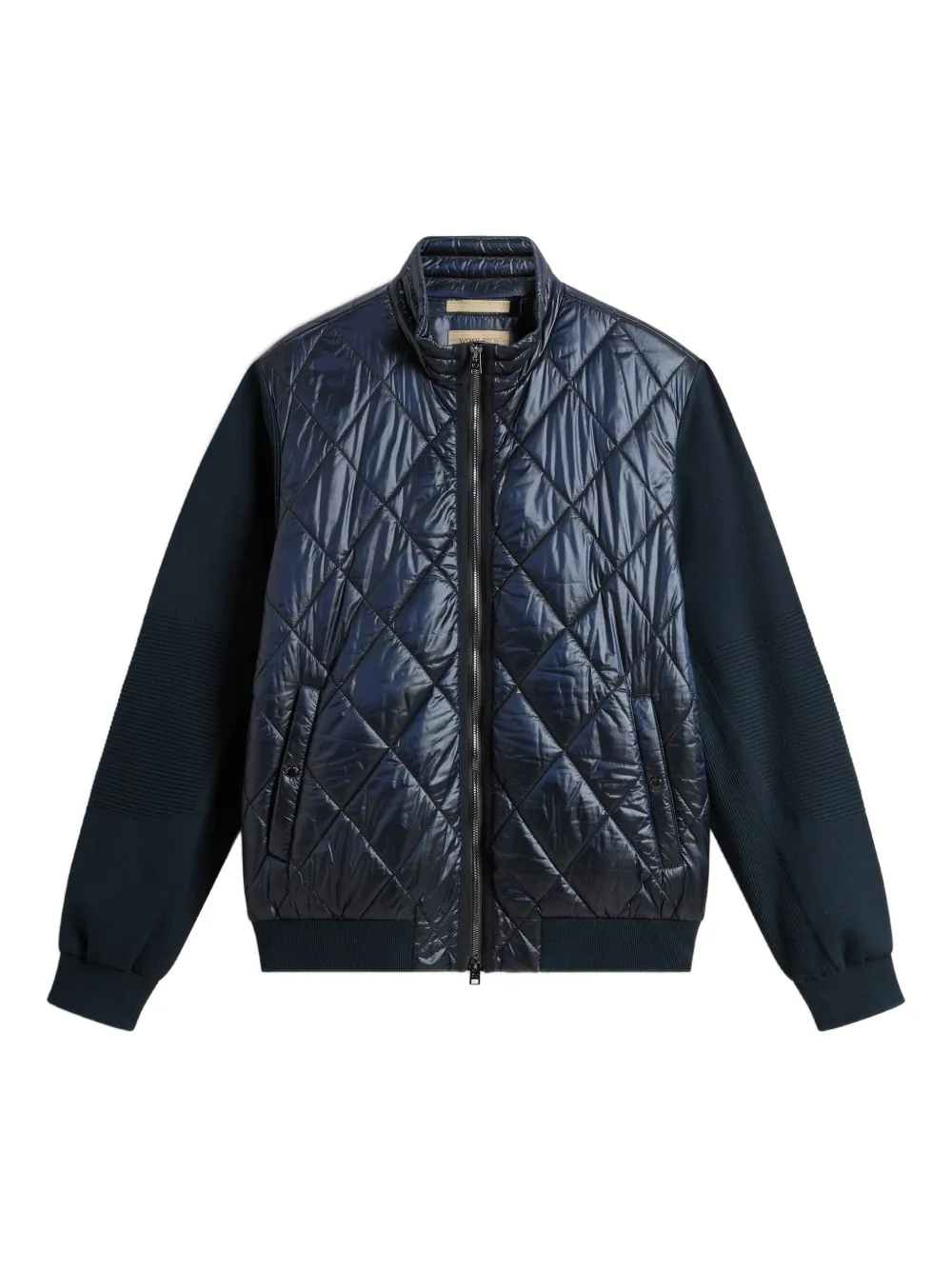 Woolrich quilted knit-panel jacket Blauw