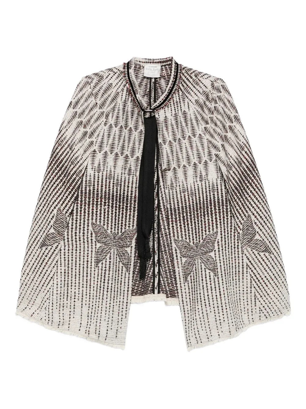 Forte Jack met vlinderdetail en jacquard Beige