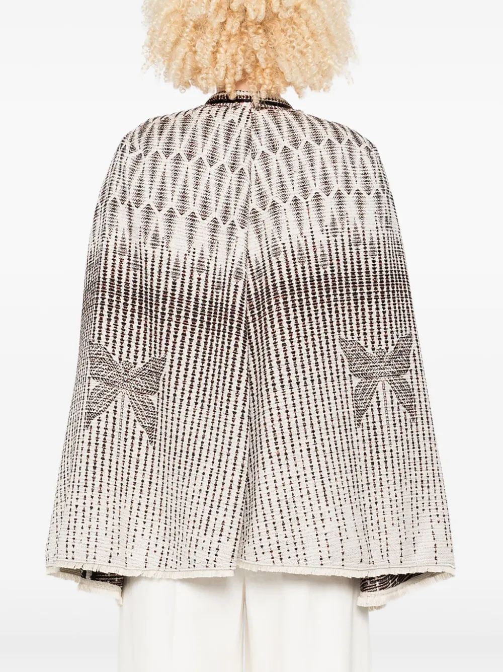 Forte Jack met vlinderdetail en jacquard Beige