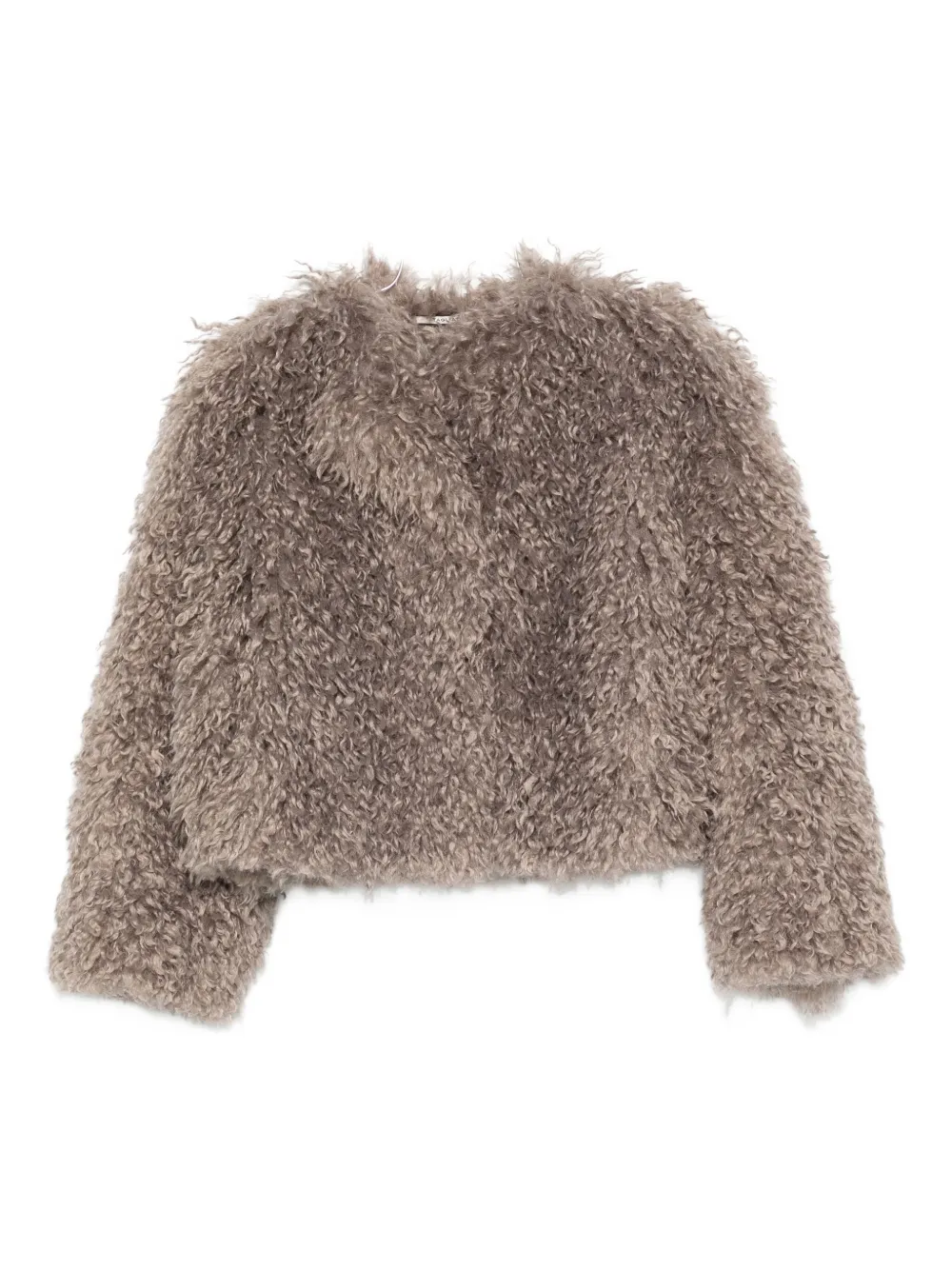 Tagliatore Teddy-textured Cropped Jacket In Brown