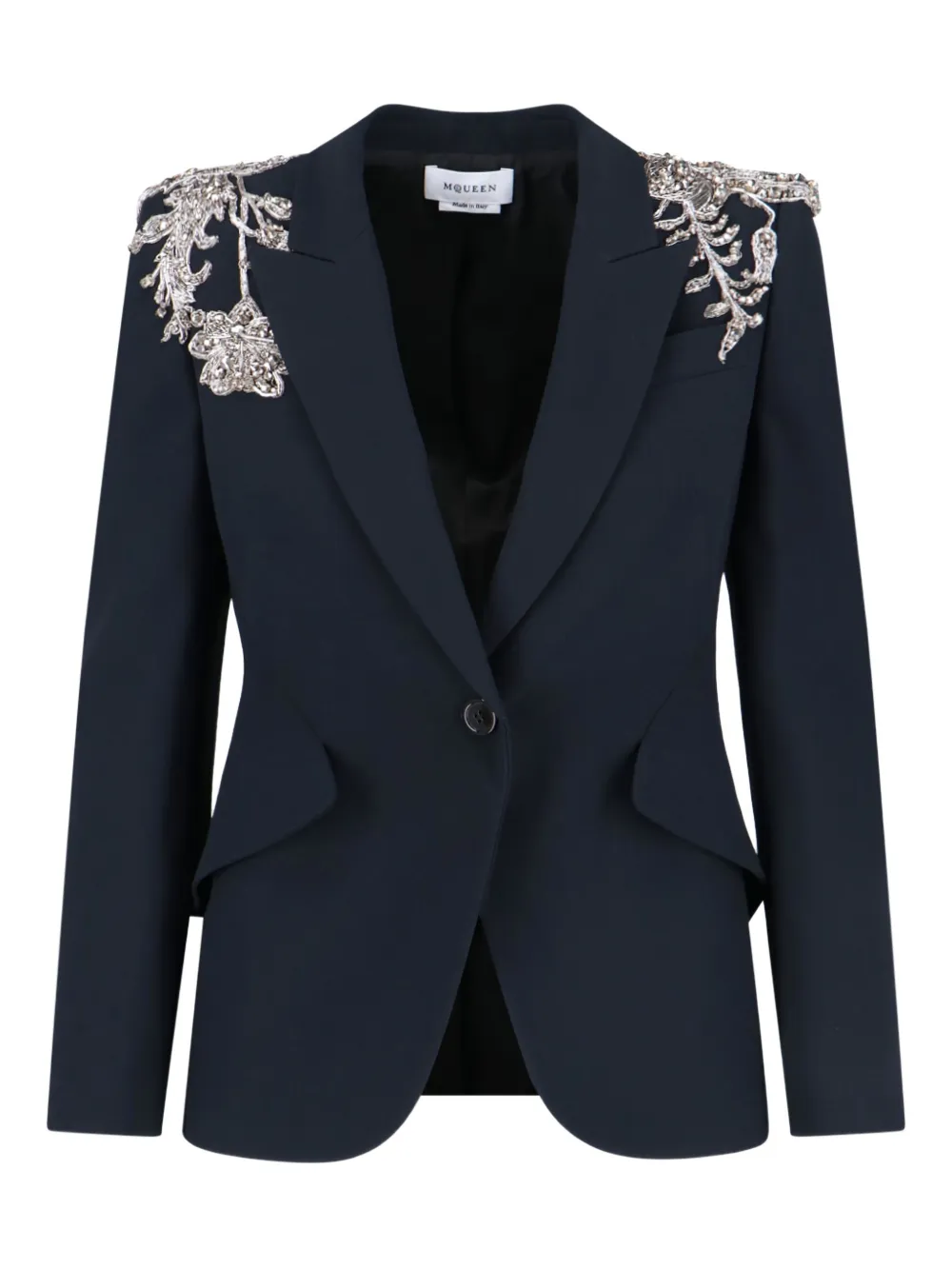 Alexander McQueen Verfraaide blazer Zwart