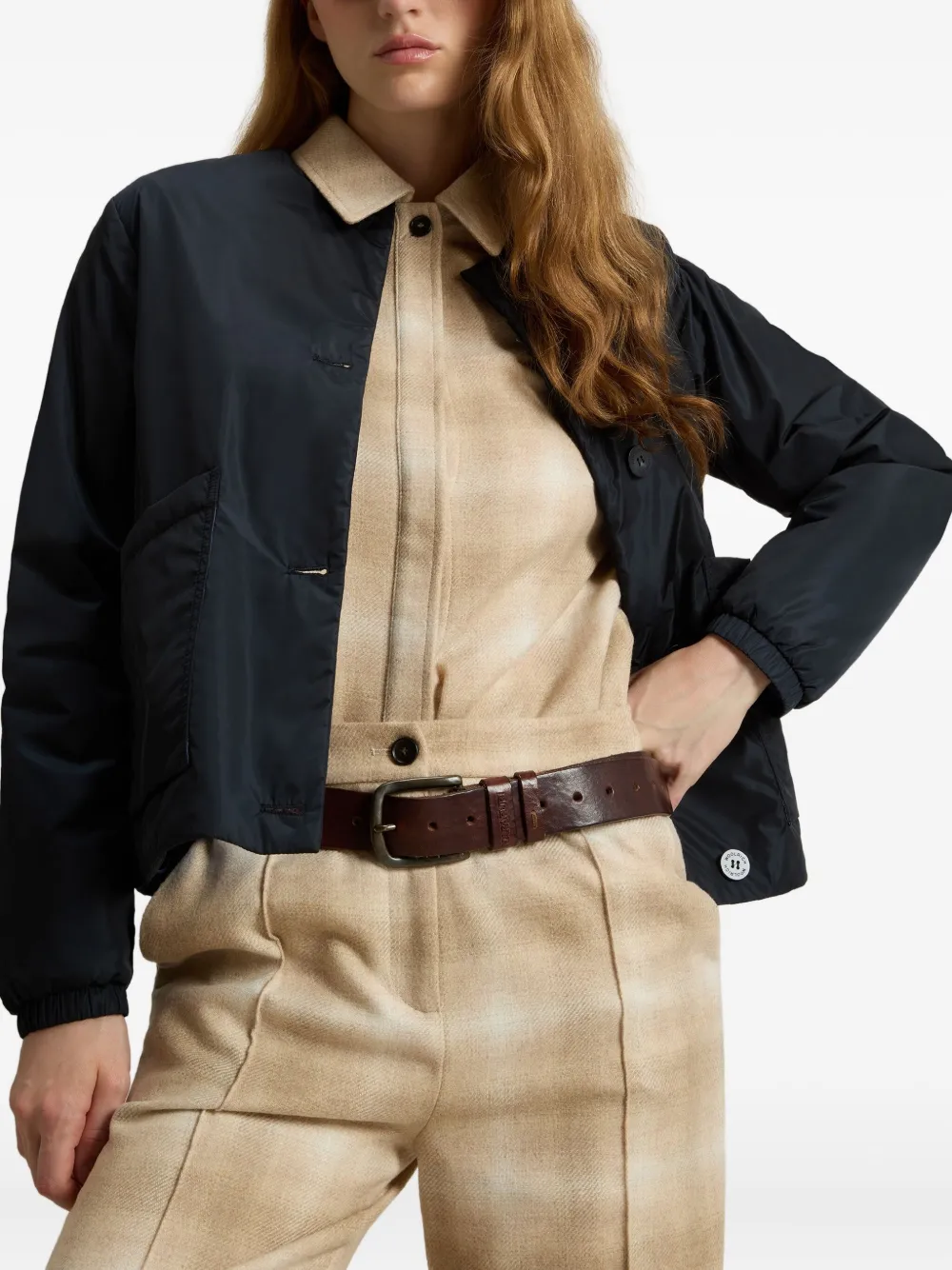 Woolrich Elastisch jack met knoopsluiting Blauw