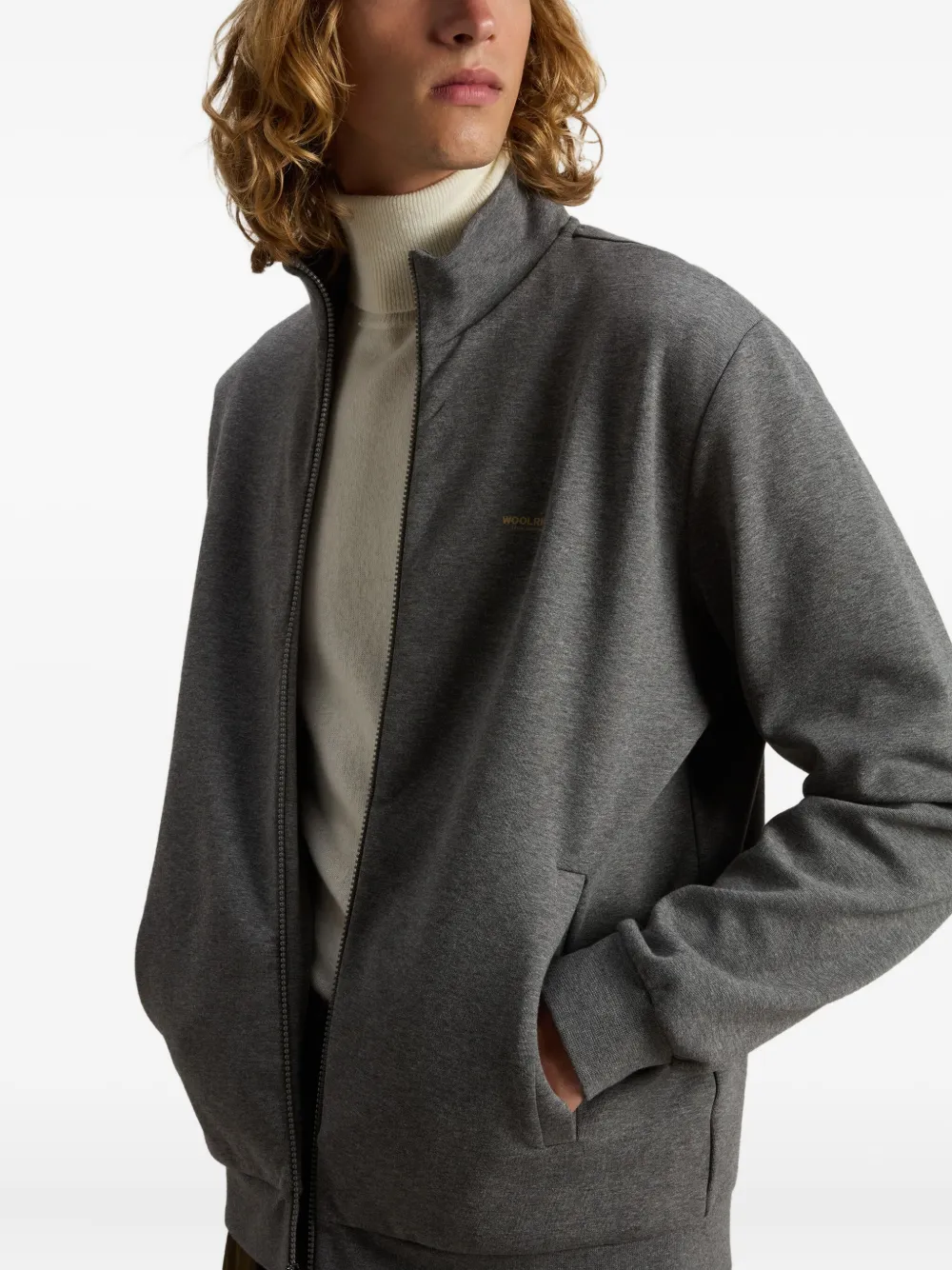 Woolrich Trainingstop met logodetail Grijs