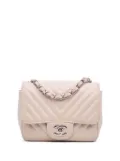 CHANEL Pre-Owned 2020 Mini Square Classic Chevron Lambskin Single Flap crossbody bag - White