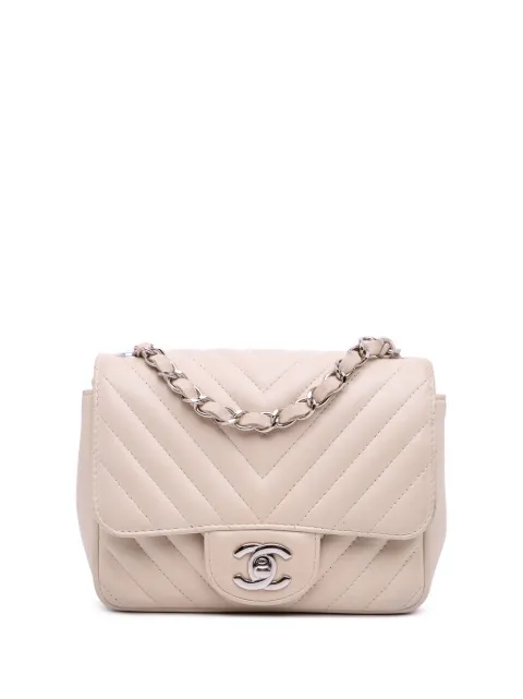 CHANEL Pre-Owned 2020 Mini Square Classic Chevron Lambskin Single Flap crossbody bag