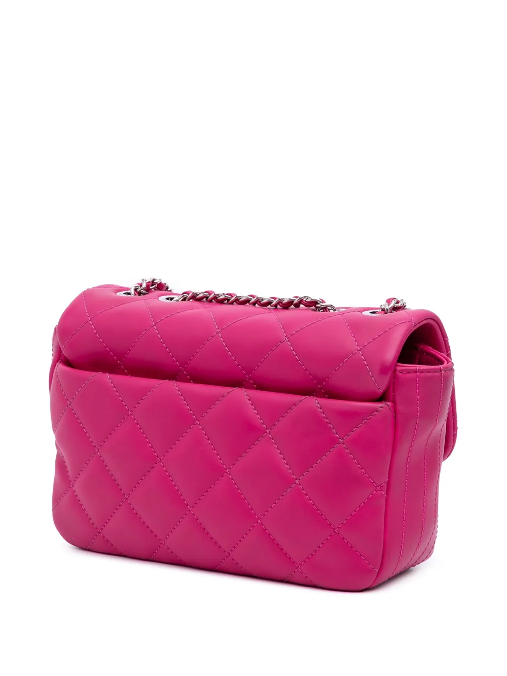 Pre-owned Chanel 2015-2016 Paris Seoul Small Rubber Coco Rain Flap Crossbody Bag In Pink