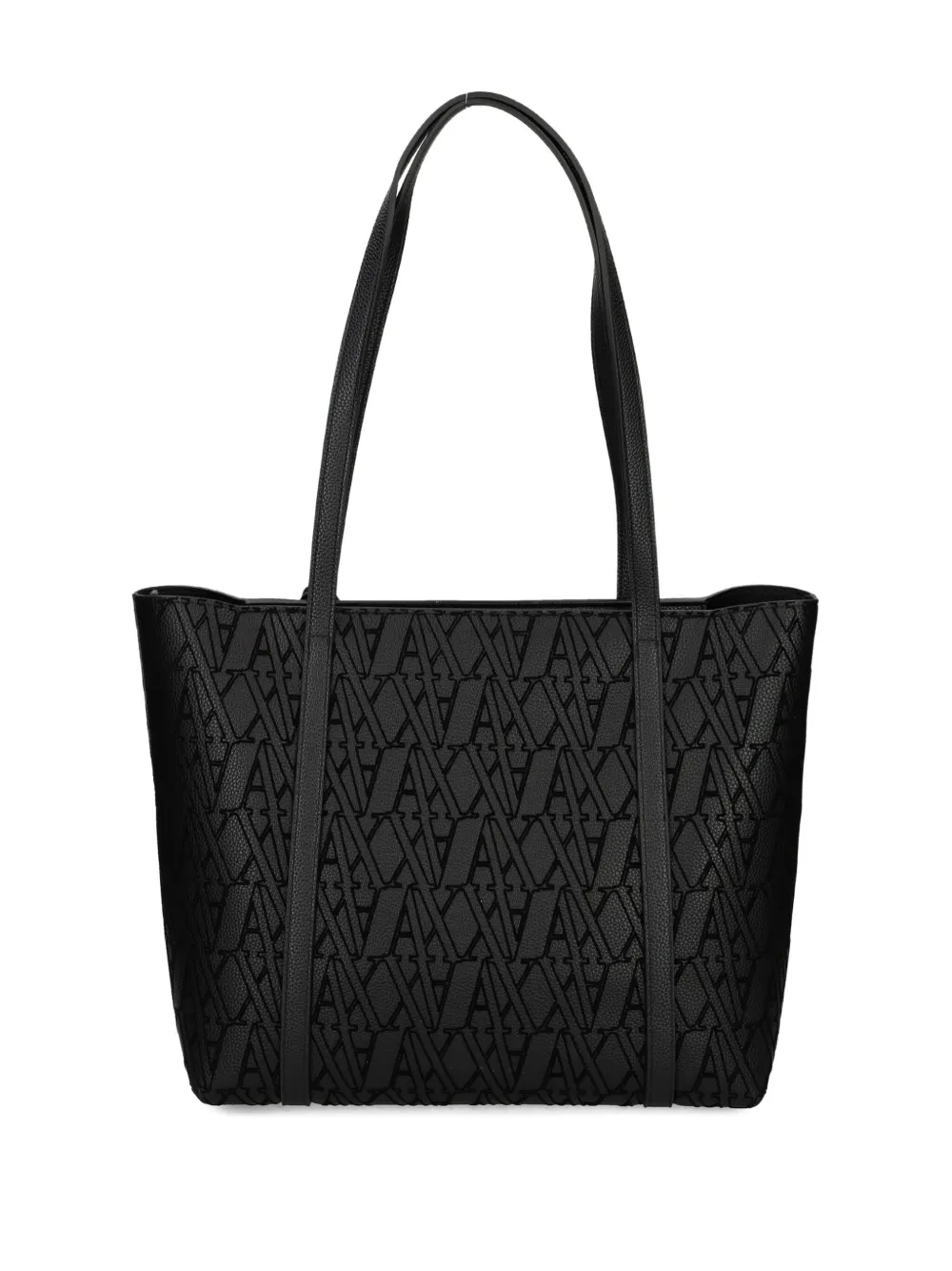 Armani Exchange monogram-pattern tote bag - Zwart