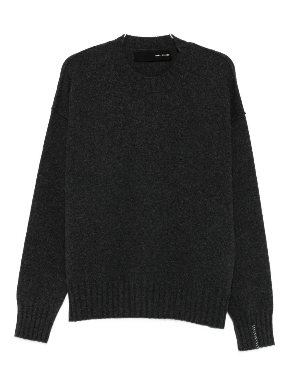 raw-edge zip-detail sweater