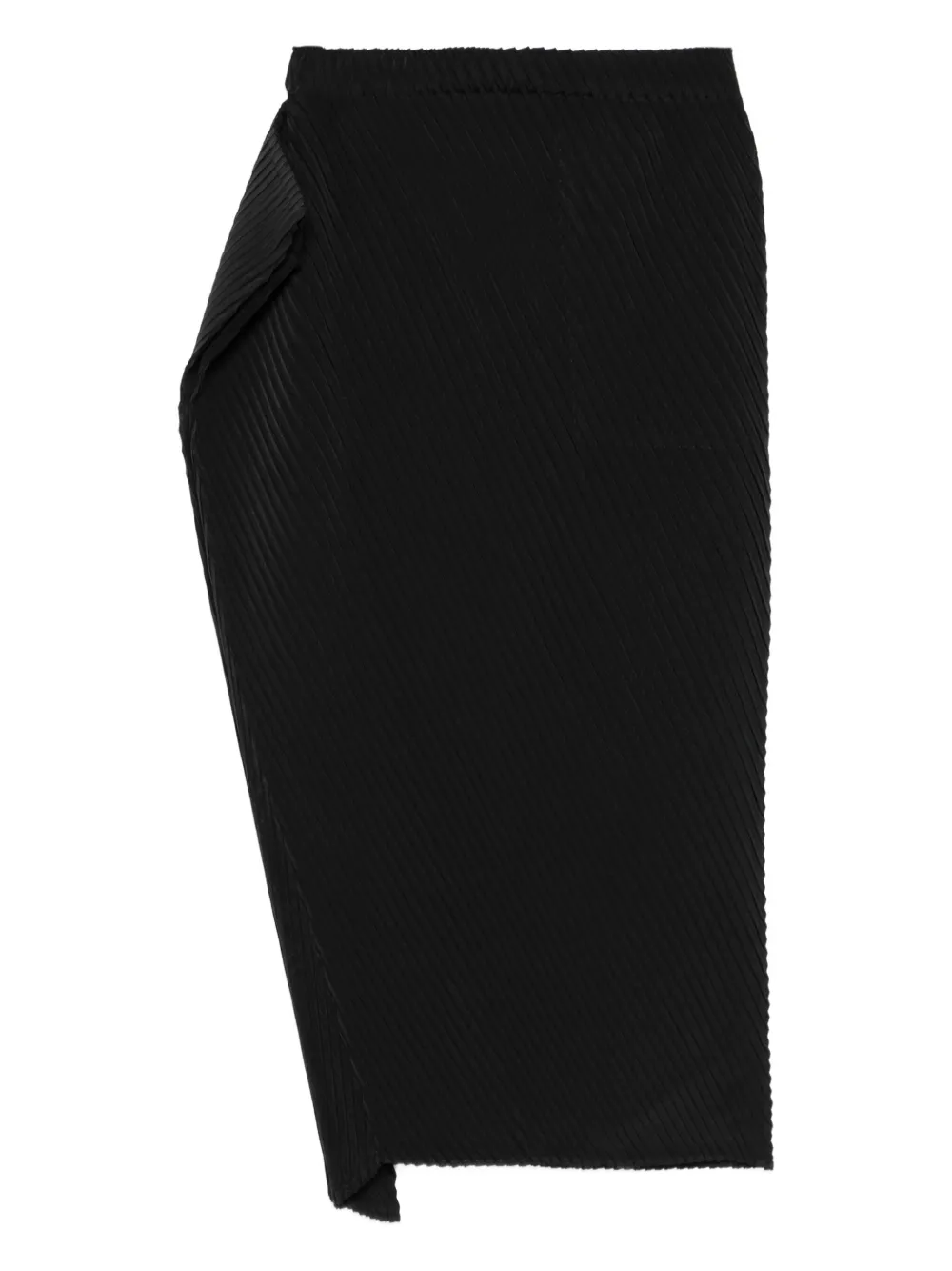  Issey Miyake Paper Bag Pleated Asymmetric Skirt - Black 