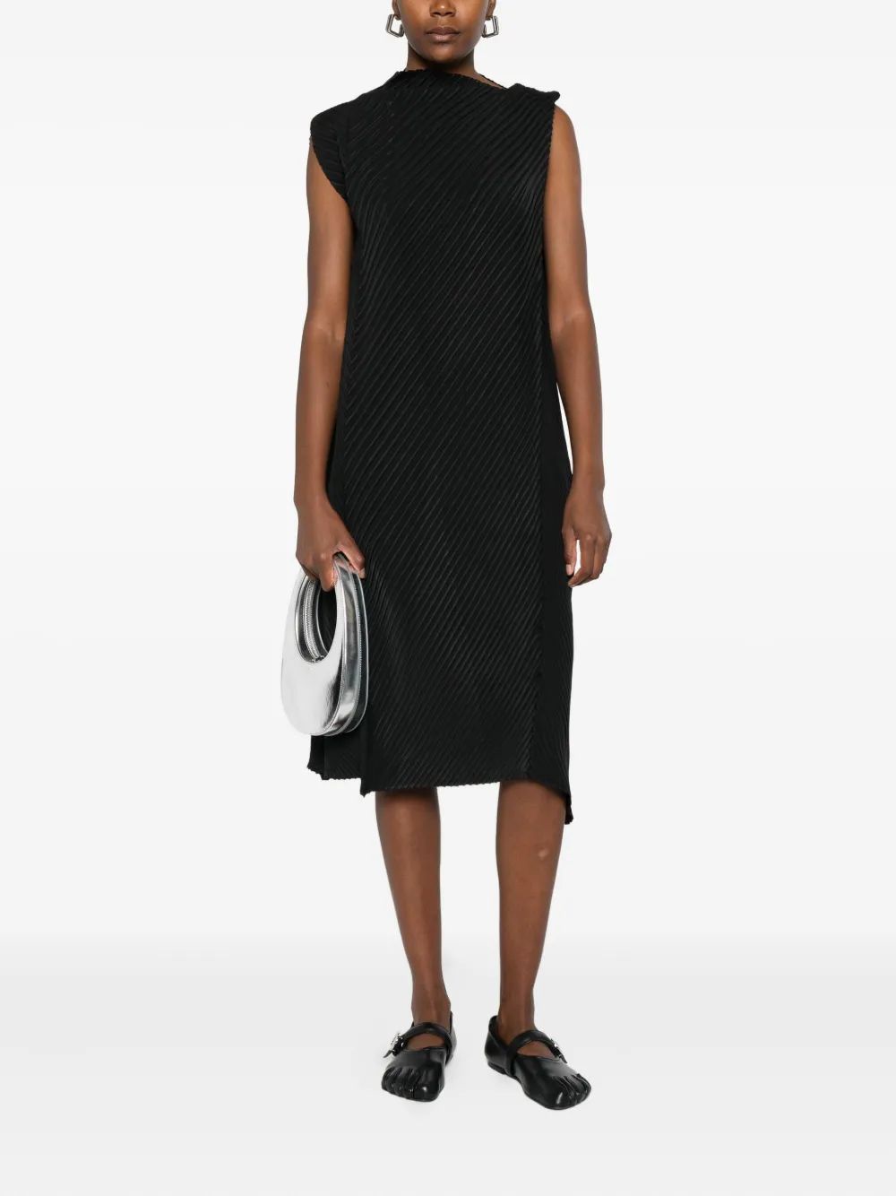 Issey Miyake pleated sleeveless asymmetrical dress | Day Dresses | Image 2