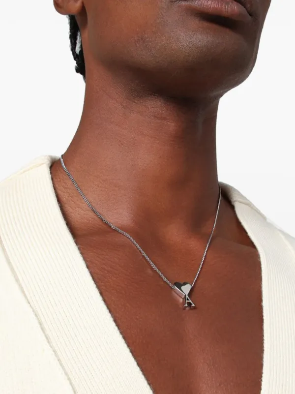 AMI Paris heart-shaped Necklace | Silver | FARFETCH