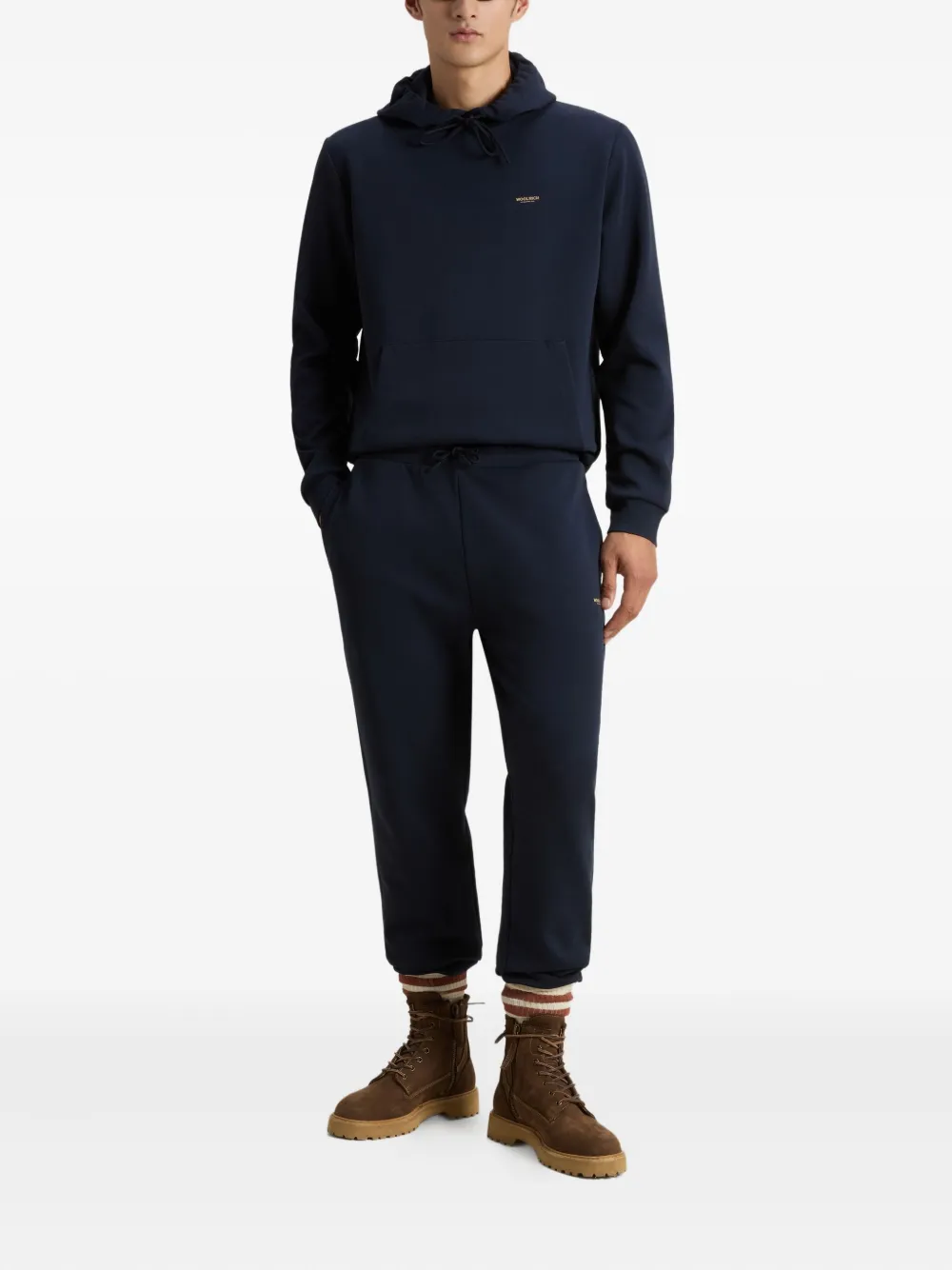 Woolrich logo-embroidered sweatpants - Blauw
