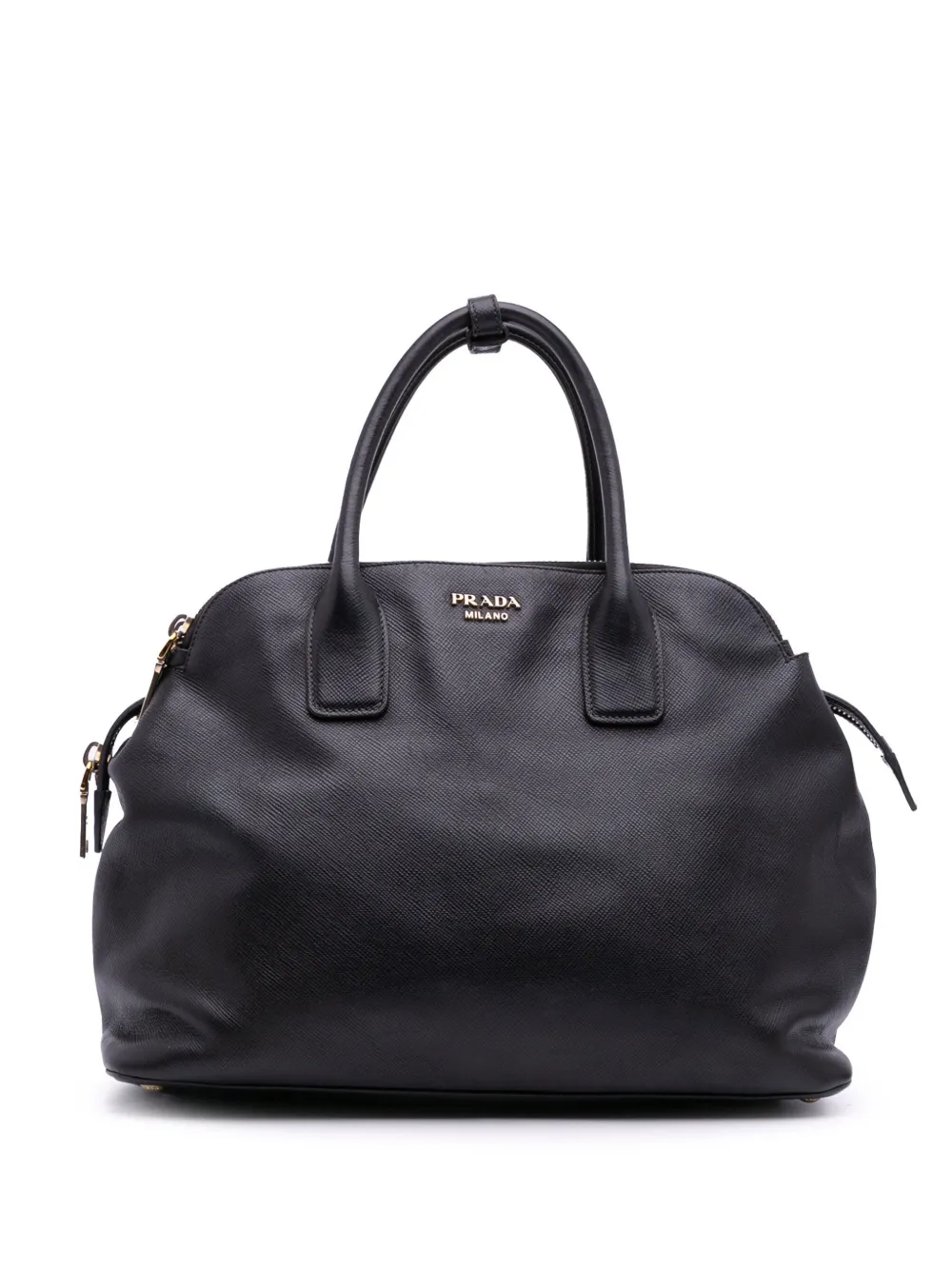 Prada Pre-Owned 2013-2025 Saffiano Cuir Triple Zip Dome Top Handle Bag handbag | Black | Image 1
