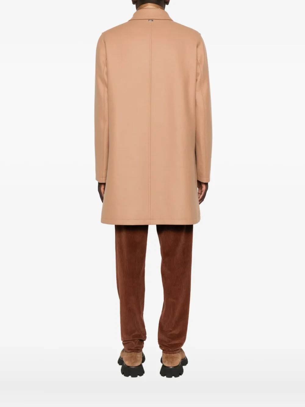 Herno Padded Coat With Collared Design And Pockets In Brown