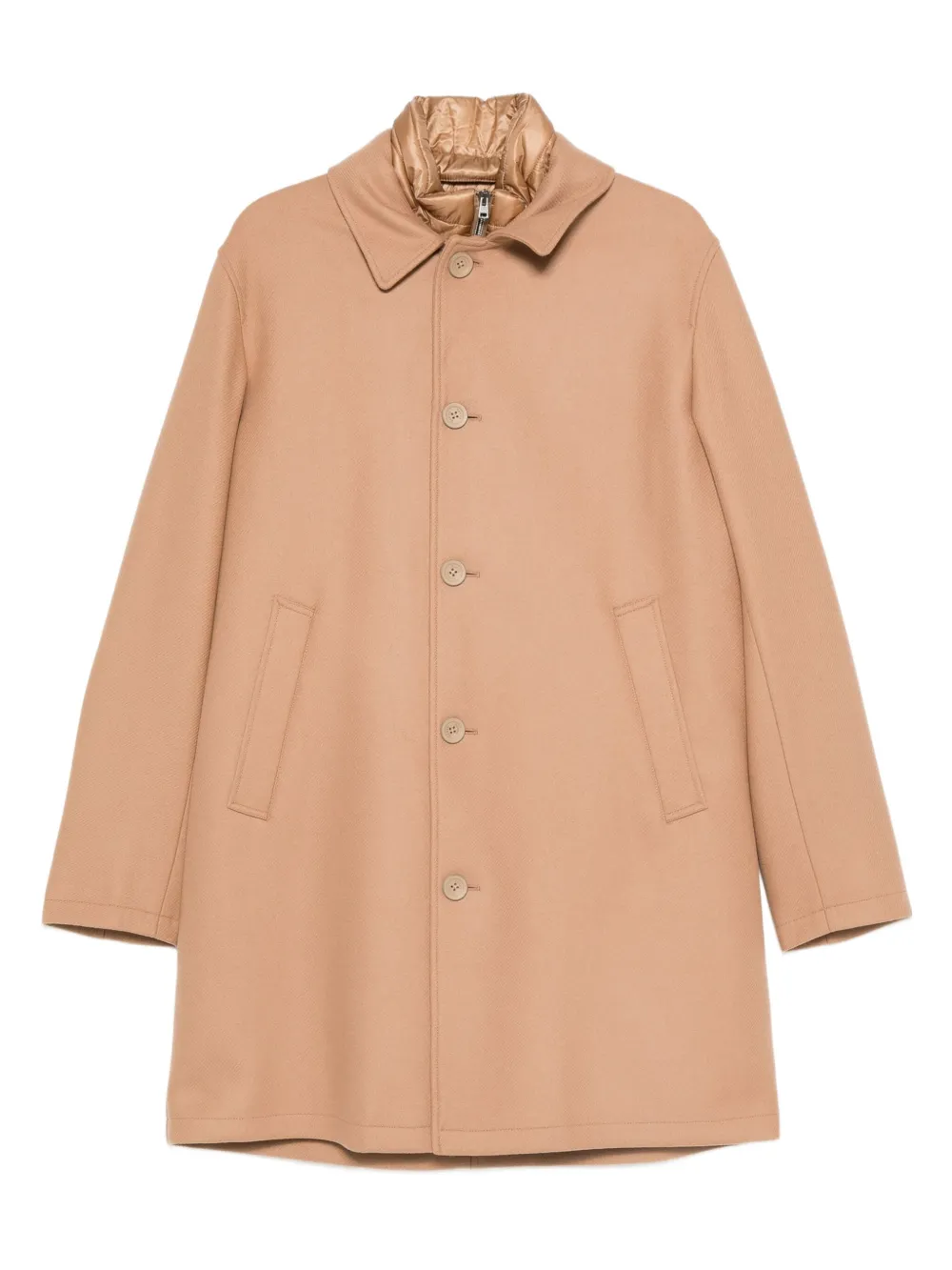 Herno button-fastening wool-blend coat | Brown | Image 1