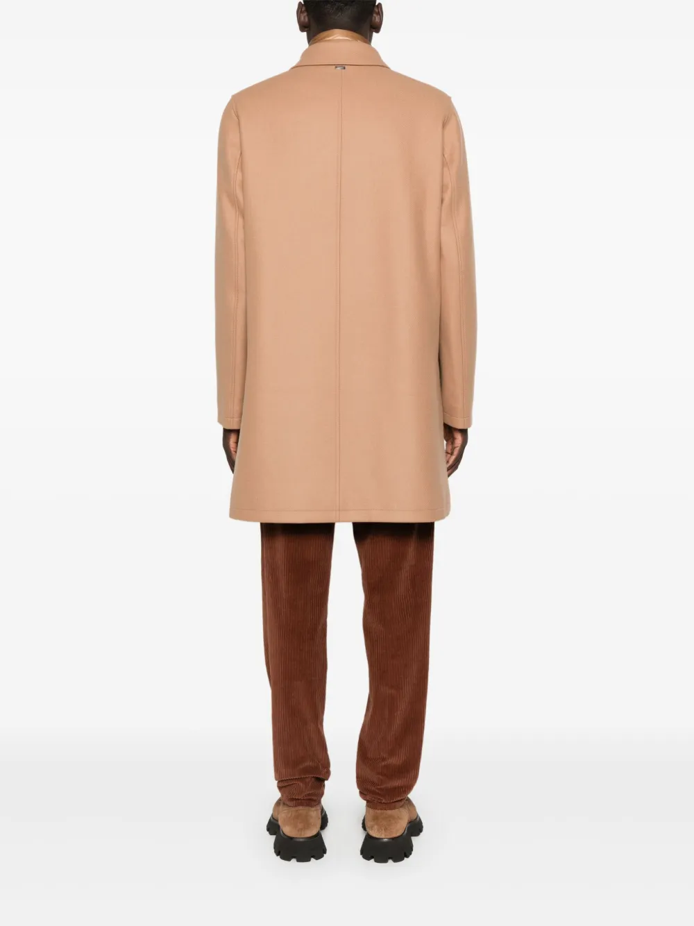 Herno Jas van wolblend met knoopsluiting Bruin