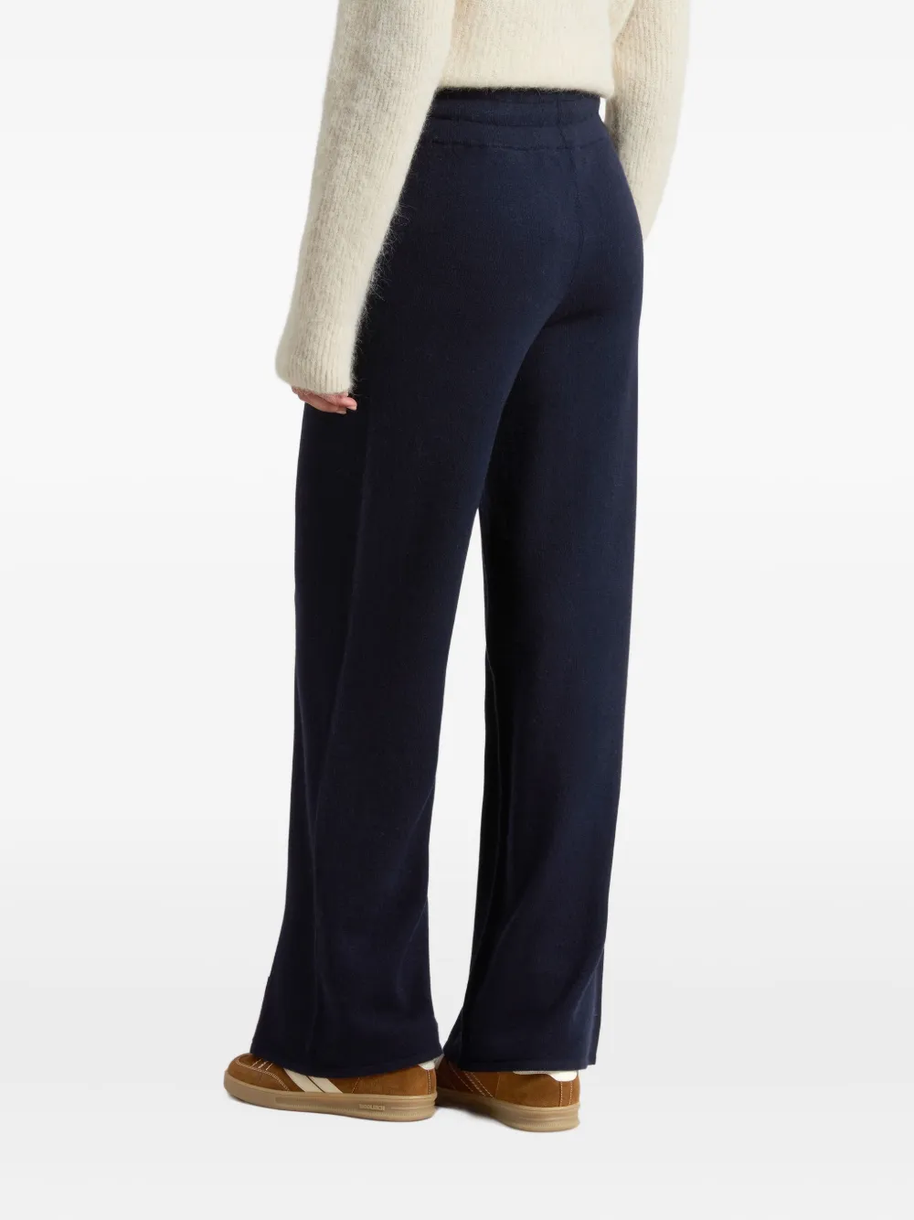 Woolrich Gebreide straight broek met trekkoord Blauw