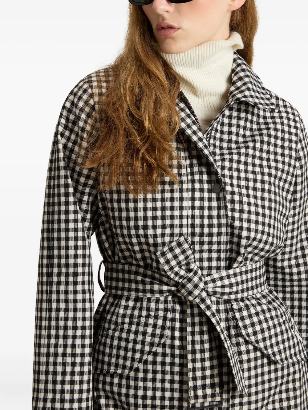 Woolrich Waterbestendige trenchcoat met gingham ruit Zwart