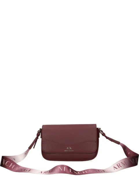 Armani Exchange textured flap shoulder bag