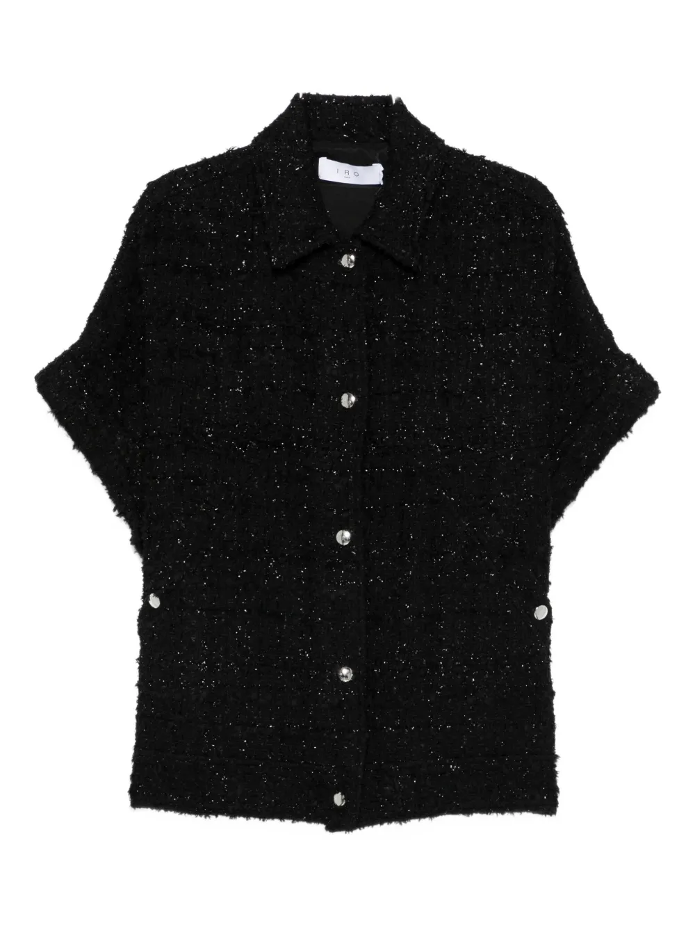 sequin-embellished short-sleeve shirt