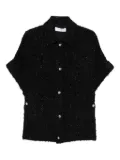 IRO sequin-embellished short-sleeve shirt - Black