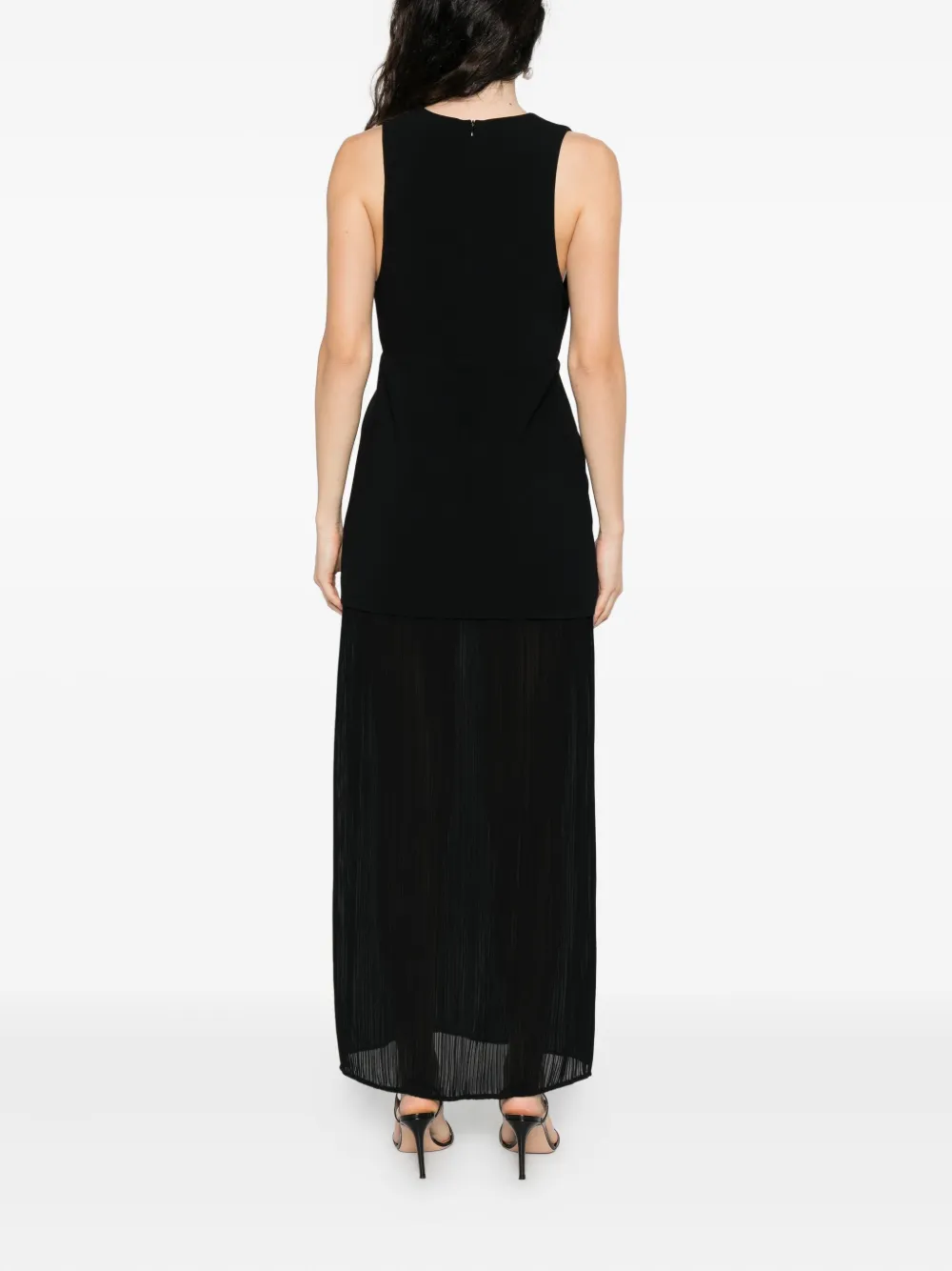 IRO V-neck pleated maxi dress Zwart