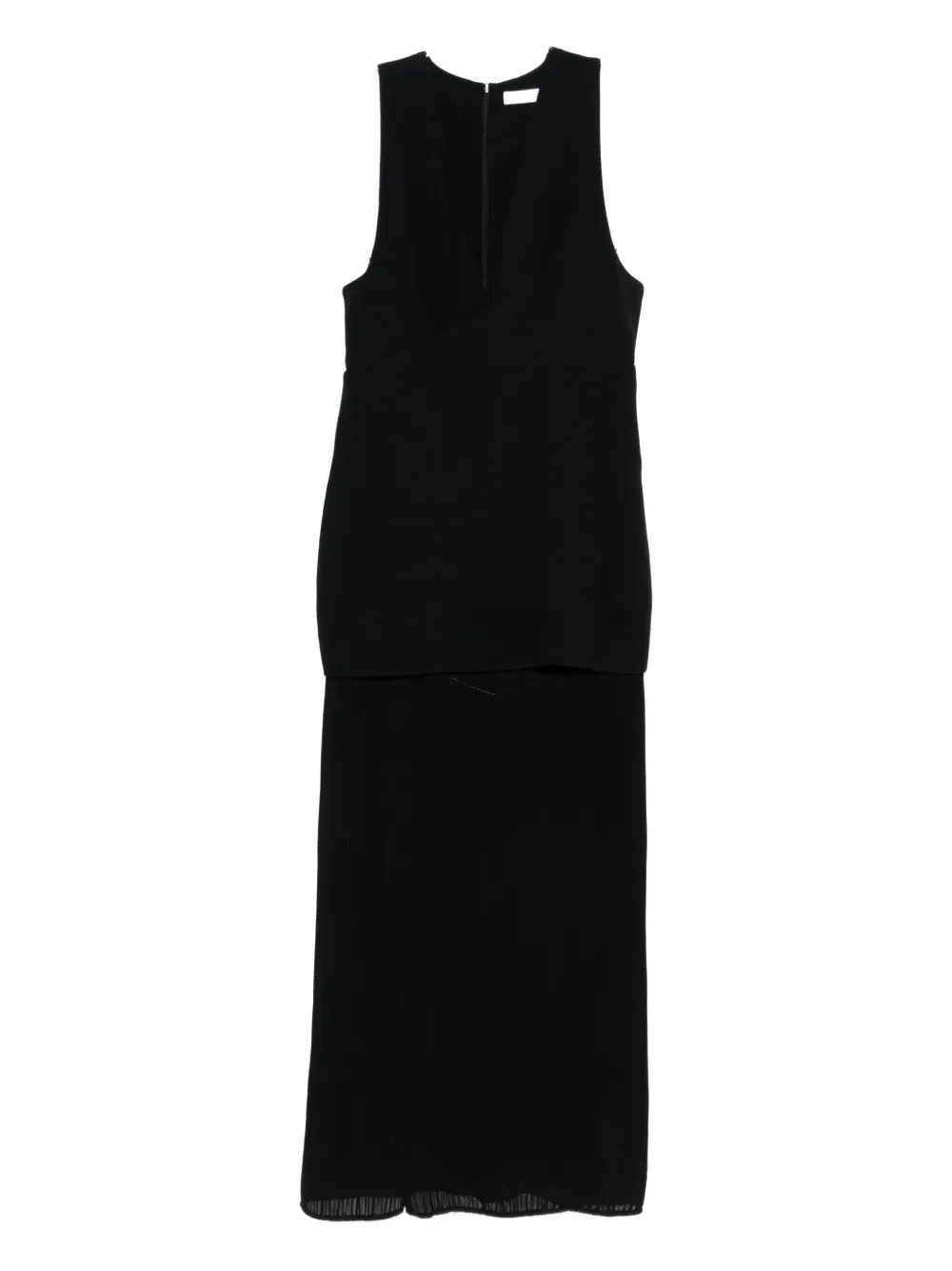 IRO V-neck pleated maxi dress Zwart