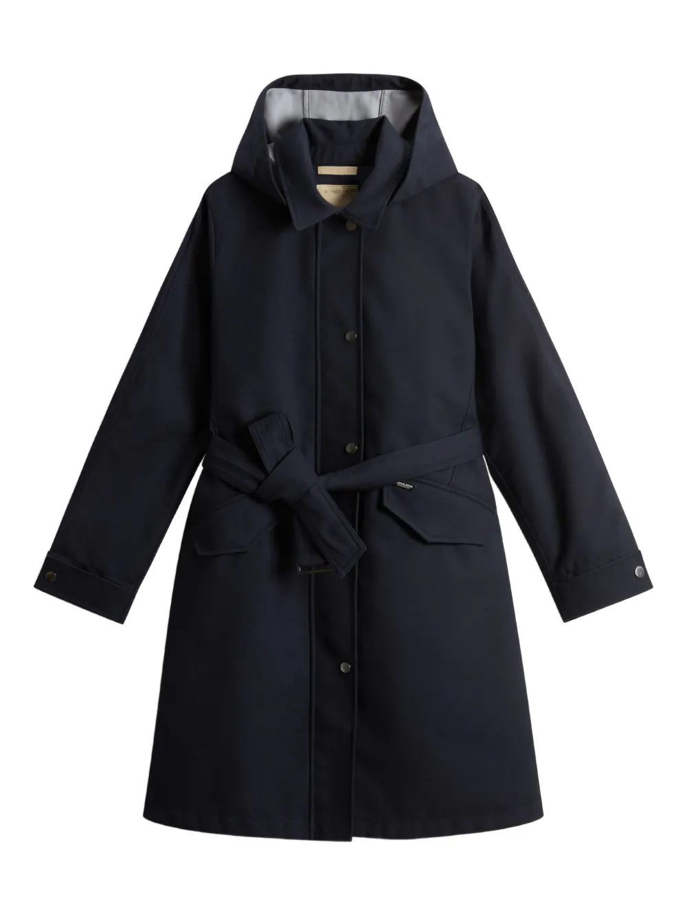 Woolrich hooded belted water-resistant trench coat Blauw